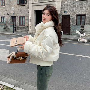 -短款拼羊羔毛羽绒服-200-3215-p240-k328图片