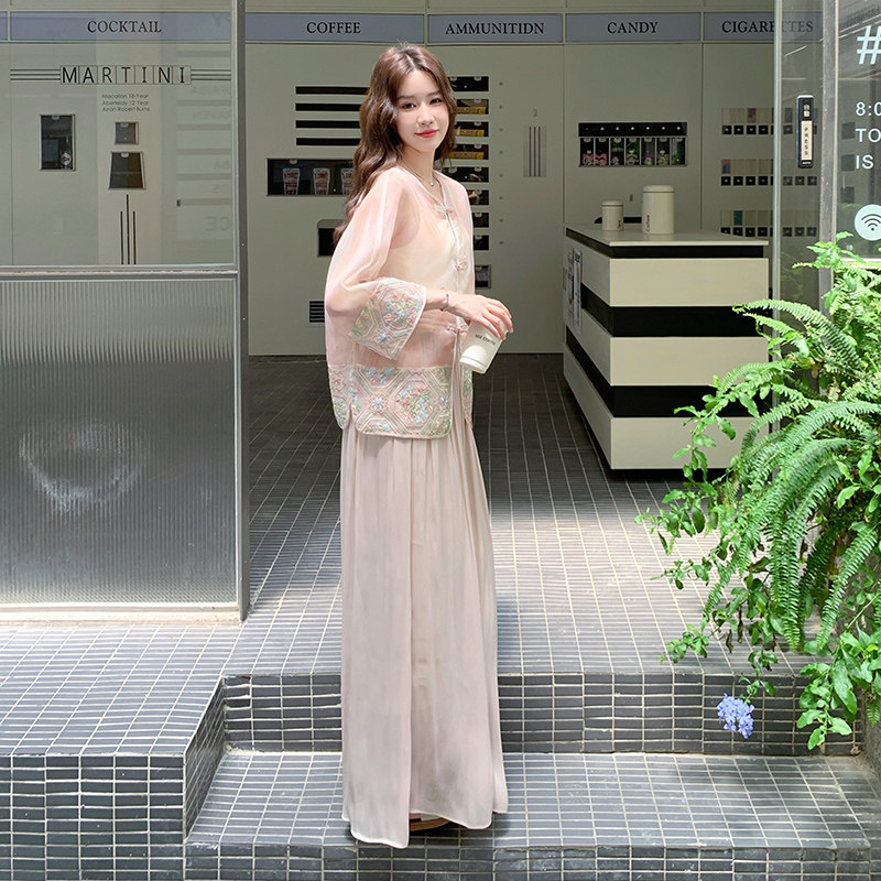 现货-刺绣上衣加阔腿裤-2D118-2626-P175-K248,女装套装/套裙,2D118