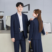 职业正装 春秋学院风百褶裙JK制服校服外套男女同款 套装 藏青色西装