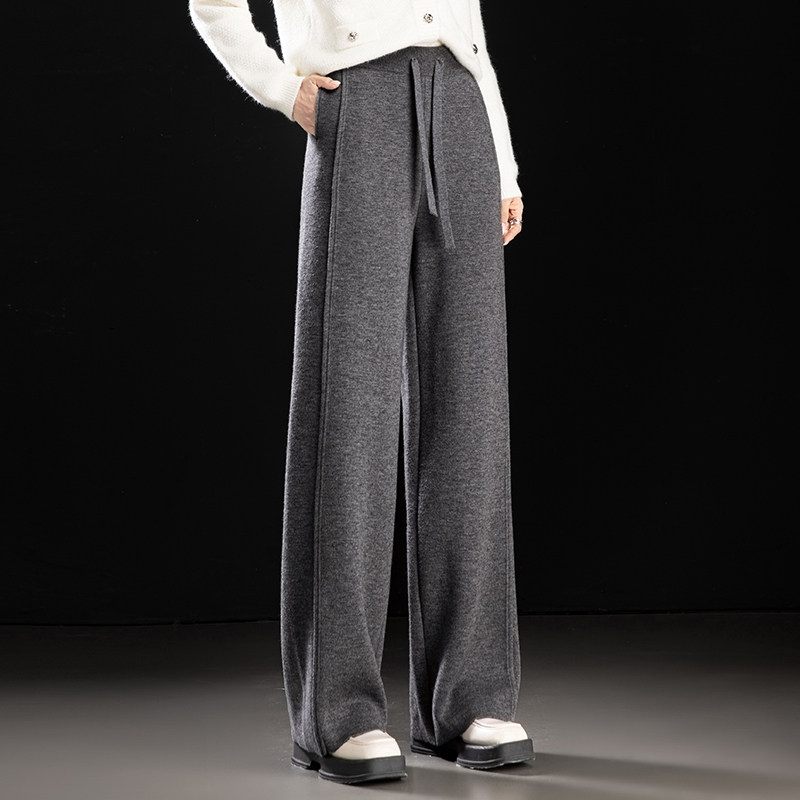 秋冬季新款高腰宽松显瘦羊毛阔腿裤女外穿百搭加厚直筒休闲羊毛裤,女装/女士精品,休闲裤,淘宝优惠券,粉丝福利购,淘宝优惠卷