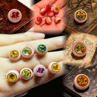 10mm童磨眼珠 眼球耳坠耳钉耳夹鬼灭之刃 上弦 礼物哥特暗黑风