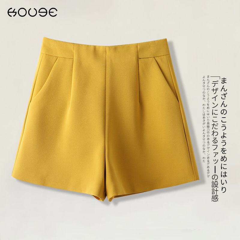 高腰西装白色短裤女夏季2025新款a字阔腿裤宽松薄款黑色休闲热裤
