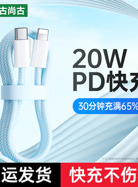 古尚古适用于iphone13数据线苹果PD20W快充12Pro手机xsmax充电线11器8P冲typec转lighting闪充ipad平板2米xs