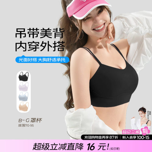 糖粒细肩带美背可外穿大码内衣