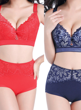 胖MM加肥超大号200斤薄款蕾丝文胸+内裤套装38F85E36D80/42/95/44