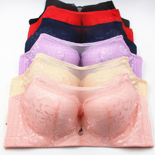 胖MM加大号特大版 200斤聚拢调整型五排扣内衣女薄44D42E40F38文胸