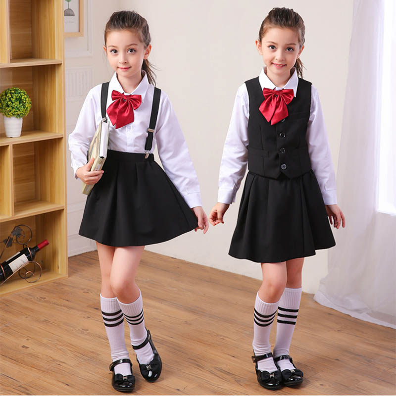 元旦男童女童幼儿园背带裤小学生大合唱演出服装儿童主持表演校服
