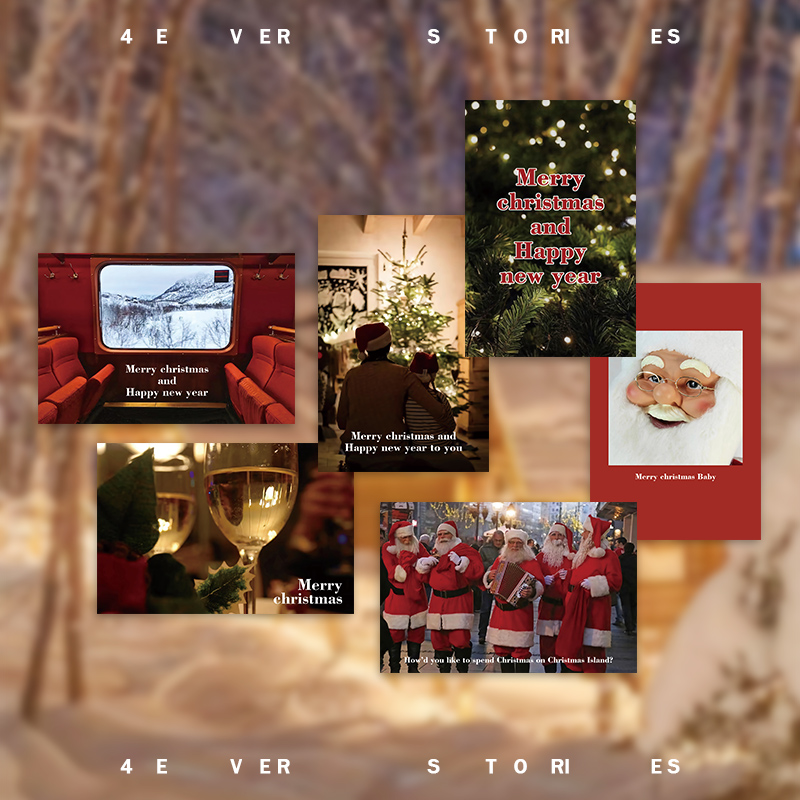 4es温暖氛围感节日礼物明信片