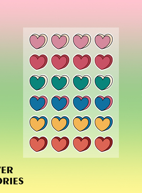 4EVER STORIES | 给你一颗小心心 透明PVC贴纸 可爱心形任意贴