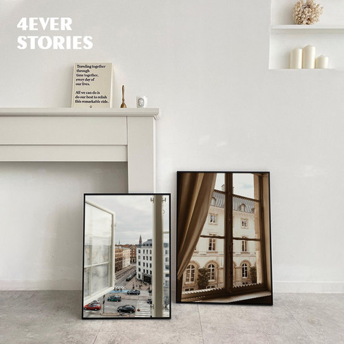 4ES | paris窗外街景 复古法式摄影艺术海报 哑光纸质ins装饰画