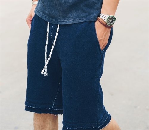 海觉重磅克毛圈布纯色短裤