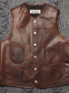 HDK(海觉）HORWEEN VEST 马皮 经典泰勒马甲 Brown's Beach