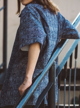 HDK(海觉）TANNERY系列3D立体提花日本面料腰果花ALOHA夏威夷衬衫