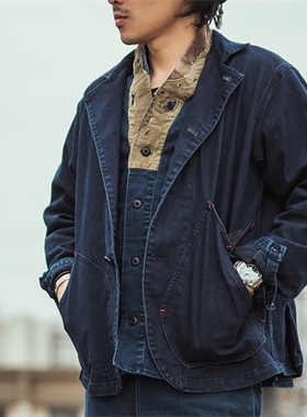 HDK(海觉）TANNERY系列 INDIGO蓝染12OZ猎装大口袋夹克 阔型版型