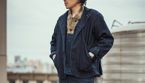 海觉系列蓝染12oz大口袋阔型夹克
