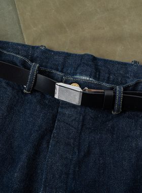 HDK(海觉) HORWEEN CXL 10OZ 25MM 老钱风镀纯银腰带头侘寂窄腰带