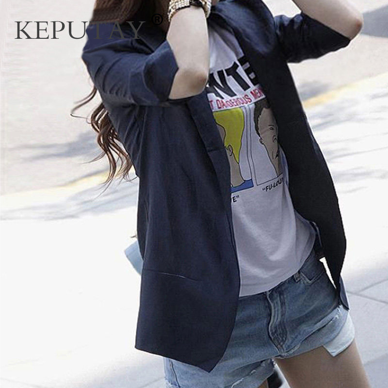 Cotton and hemp suit Autumn new pattern Korean Edition Retro leisure time Three Quarter Sleeve chic Flax Blazer Large coatin the Women's clothing/Boutique , Suit  category - from Buy2taobao.com to provide professional Taobao agent buy service
