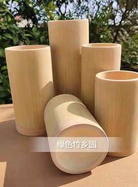 竹筒原生态绿色环保插花去青竹笔筒花筒竹杯可定做竹筒摆件笔筒