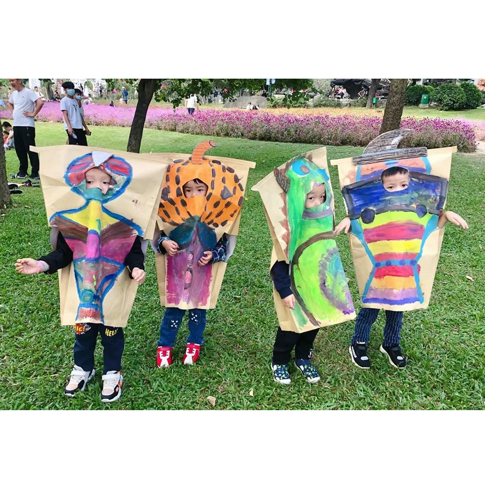 装扮cosplay手工DIY活动亲子幼儿园手绘涂鸦大牛皮纸袋六一儿童节