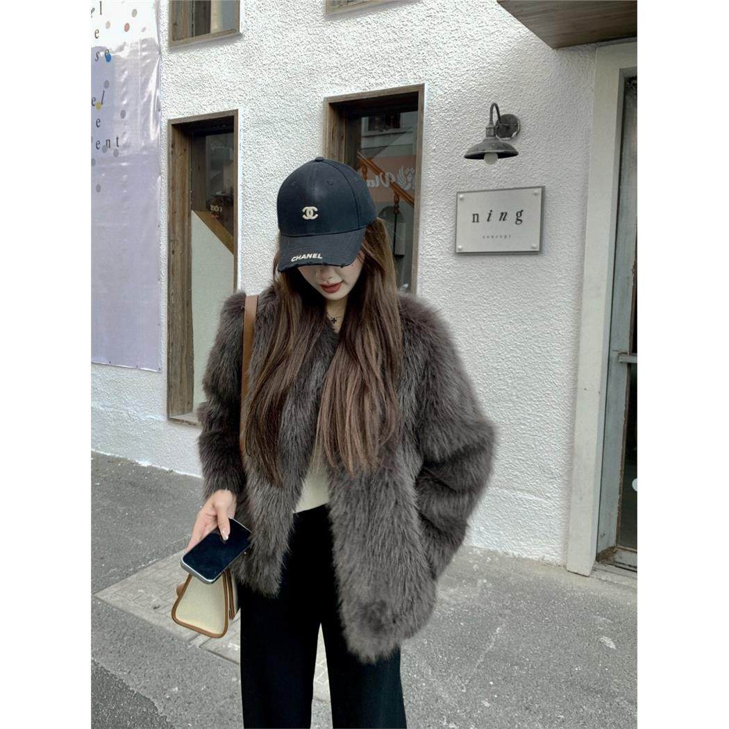 摩莱皮草高级感主推系列一年一会毛毛外套环保仿狐狸毛皮草外套女
