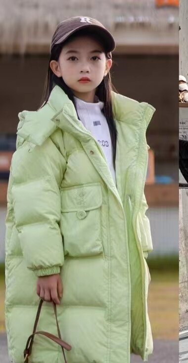 中大童冬款韩版男女童加厚工装保羽绒服