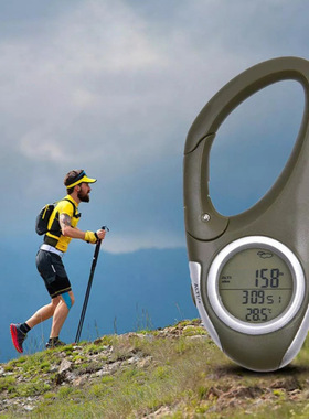 户外登山运动多功能数字气压计海拔温度表监测器登山扣 barometer