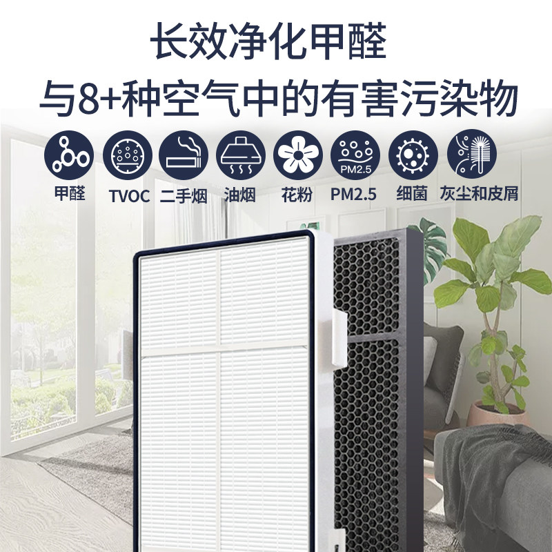 适配逸新安利家用空气净化器101076CH/J第二三层HEPA活性碳滤芯