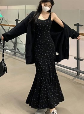 实拍  ~ 2025年秋冬新款韩版宽松显瘦百搭黑色针织外套