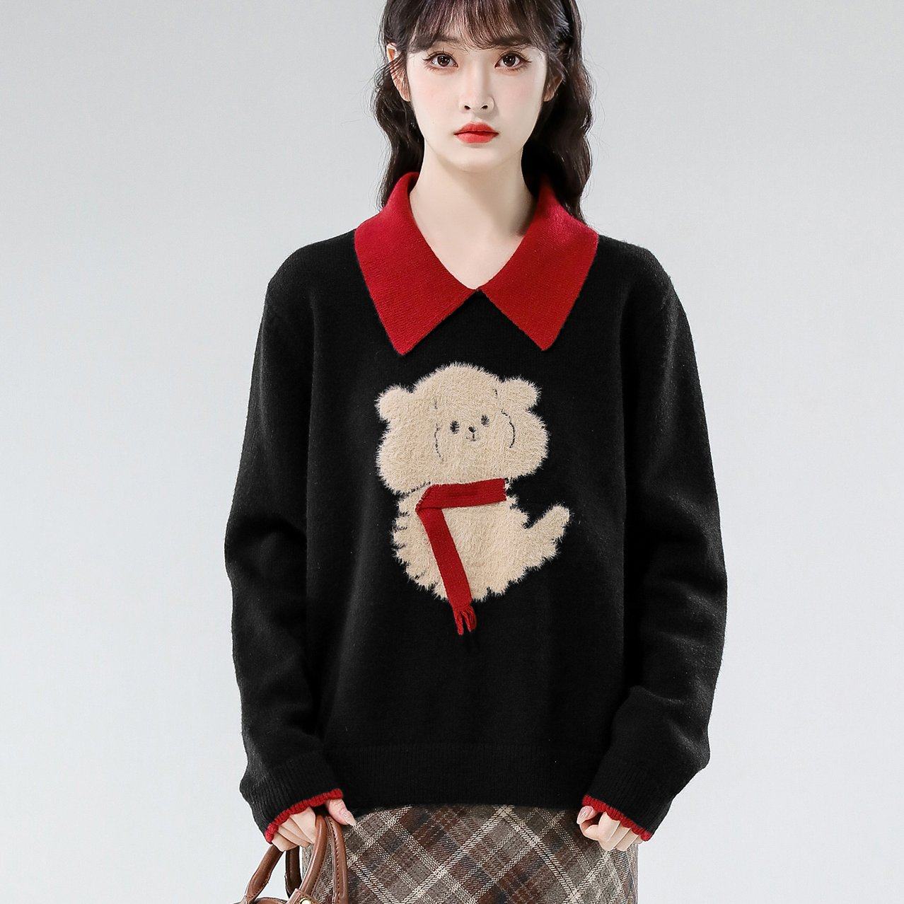 实拍胖妹妹秋装大码女装新款慵懒可爱针织衫显瘦毛衣长袖宽松上衣,女装/女士精品,大码内搭,淘宝优惠券,粉丝福利购,淘宝优惠卷