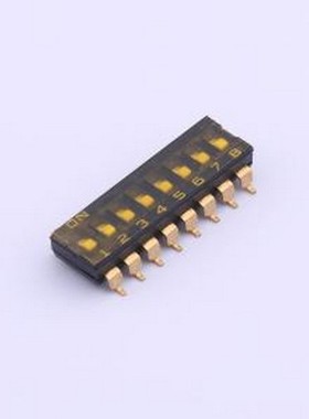 YDC08LS2 拨码开关 8位贴片低拨键贴膜,黑色2.54MM拨码开关 SMD-1
