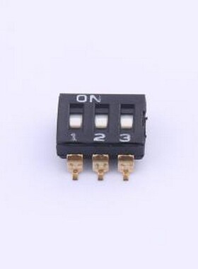 YDC03L2 拨码开关 3位贴片低拨键不贴膜,黑色2.54MM拨码开关 SMD-