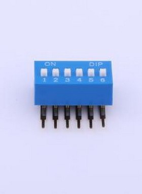 TM-06R 拨码开关 拨码开关蓝色06P-90度 间距2.54mm 立式侧插侧拨