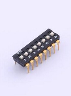 YDD08H2 拨码开关 8位高拨键黑色插件2.54MM拨码开关 插件