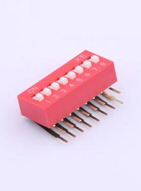 DSDA08LHGETR 拨码开关 2.54mm 宽体红色8位弯脚90°拨码开关 -