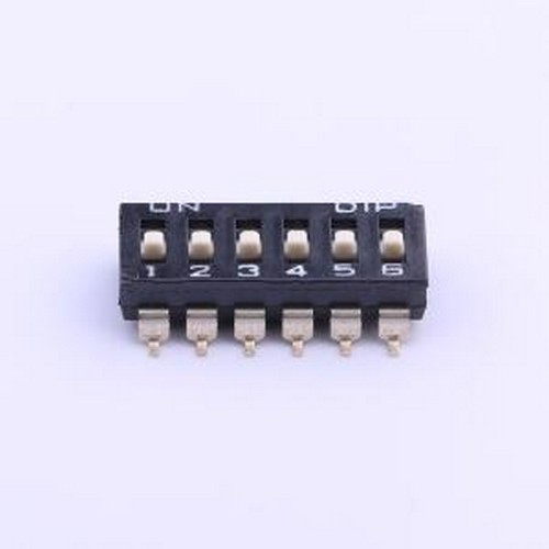 DM-06-V-T/R 拨码开关 6位 raised actuator 贴片 SMD-12P,6.2x16