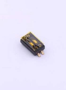 YDF02ES 拨码开关 2位1.27MM,黑色贴膜拨码开关 SMD-4P,3.7x6.2mm