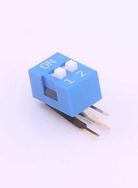 DA-02BLP 拨码开关 间距2.54mm 平拨,凸起式 2位拨码开关 插件