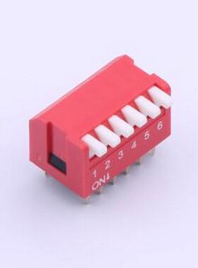 YDE06HG2 拨码开关 6位侧拨琴键红色镀金拨码开关 插件