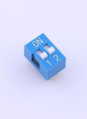 KH-BM2.54B-2P 拨码开关 蓝色拨码开关,2位,间距2.54mm 拨码开关