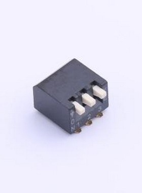 DSPV03LSGET 拨码开关 2.54mm 3位贴片琴键式拨码开关 SMD-6P,9x9