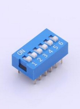 DS-06-B-T 拨码开关 蓝色平拨 6位 DIP拨码开关 插件