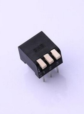 NPH03GK 拨码开关 2.54mm间距 3P琴键式 黑色侧拨开关 插件