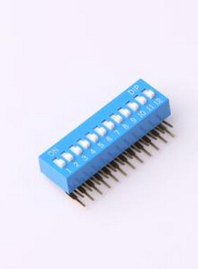 DA-12-B 拨码开关 拨码开关2.54mm间距,弯脚90度侧插 蓝色 12PIN/