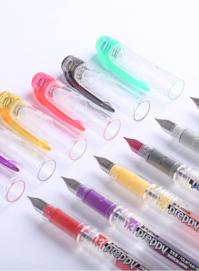 平价好用日本白金万年笔Preppy透明彩色钢笔03F学生练字笔PPQ-200