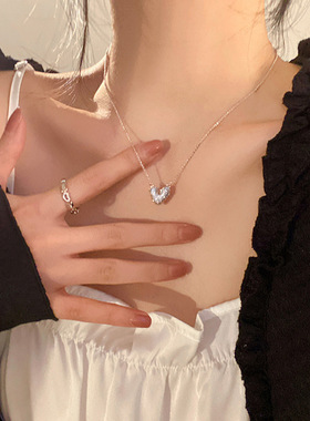 爱心项链女轻奢小众精致设计感