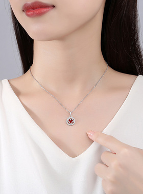 常青藤枫叶项链女孔雀石轻奢小众