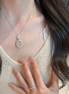 冰种鸽子蛋项链女小众设计高级感