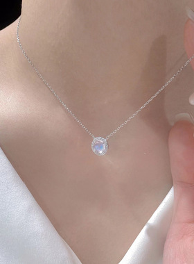 s925银极光项链女简约小清新