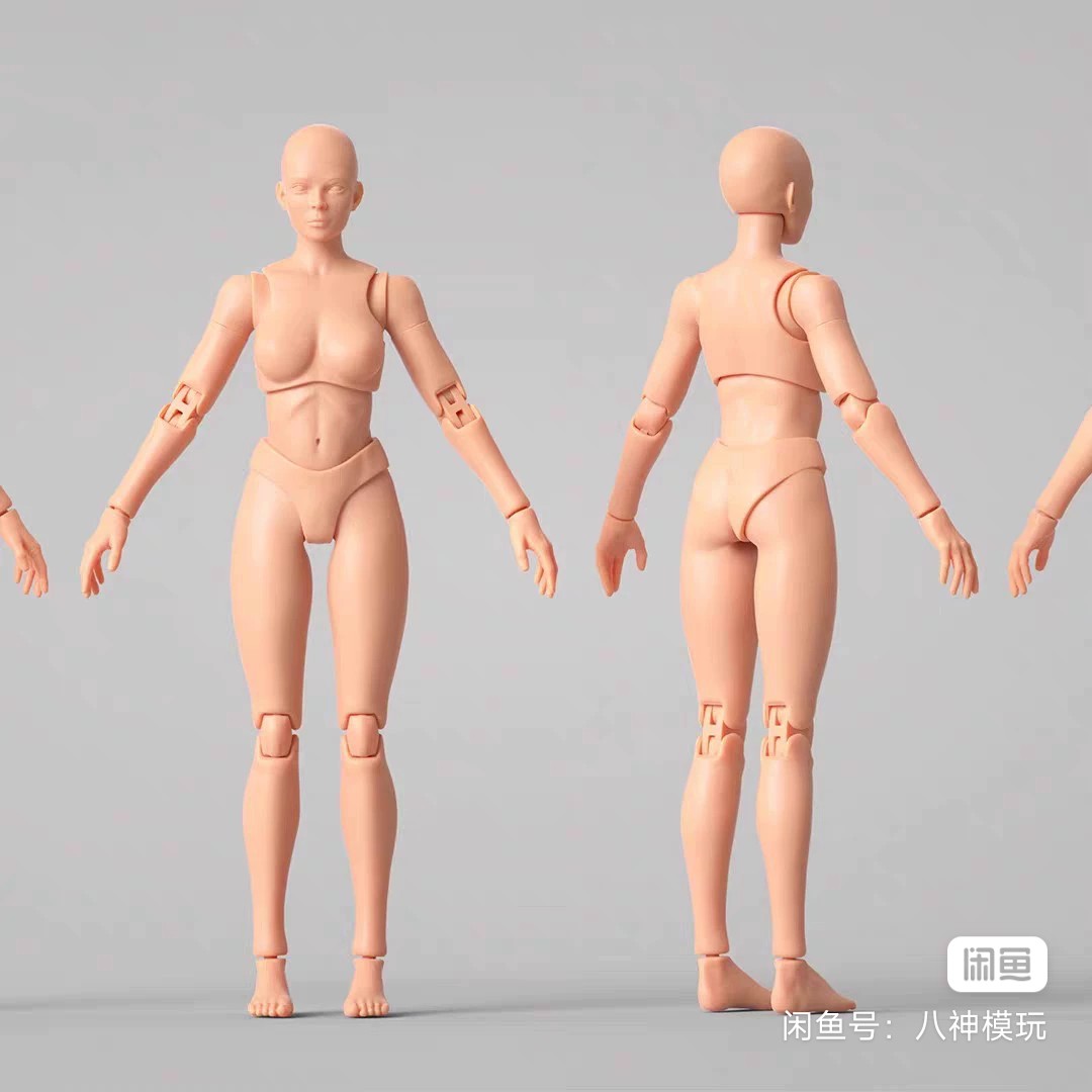 关节可动素体人偶女人体3D打印设计素材/源文件