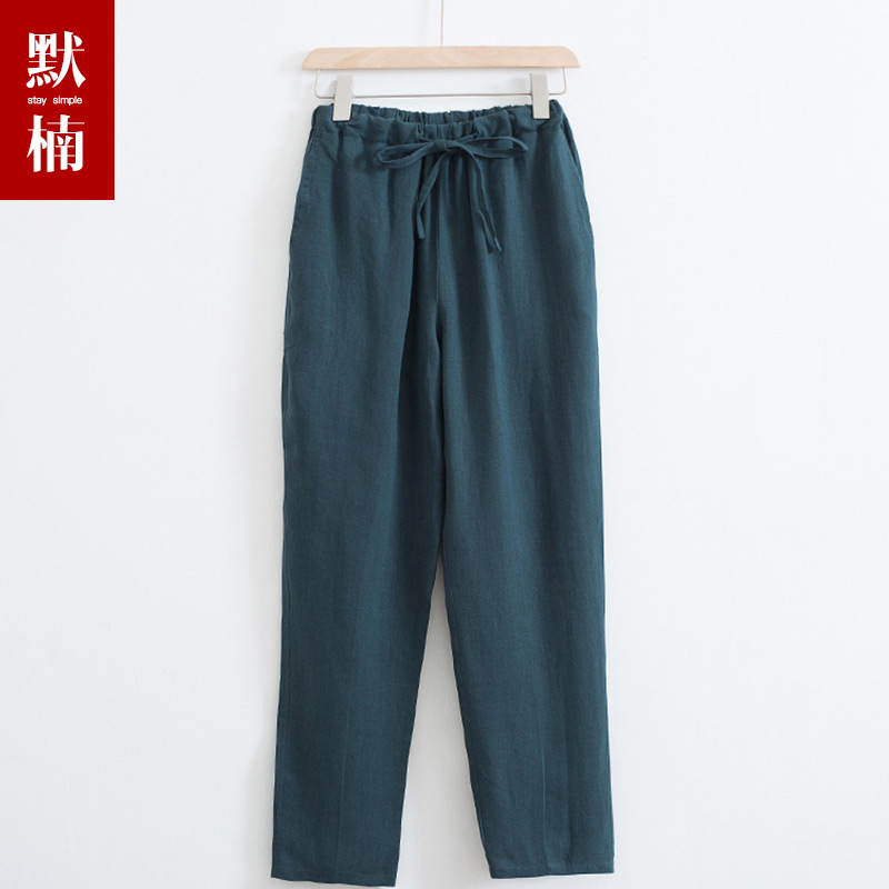 100%纯亚麻裤子男士宽松直筒中腰棉麻夏季薄款2025新中国风休闲裤